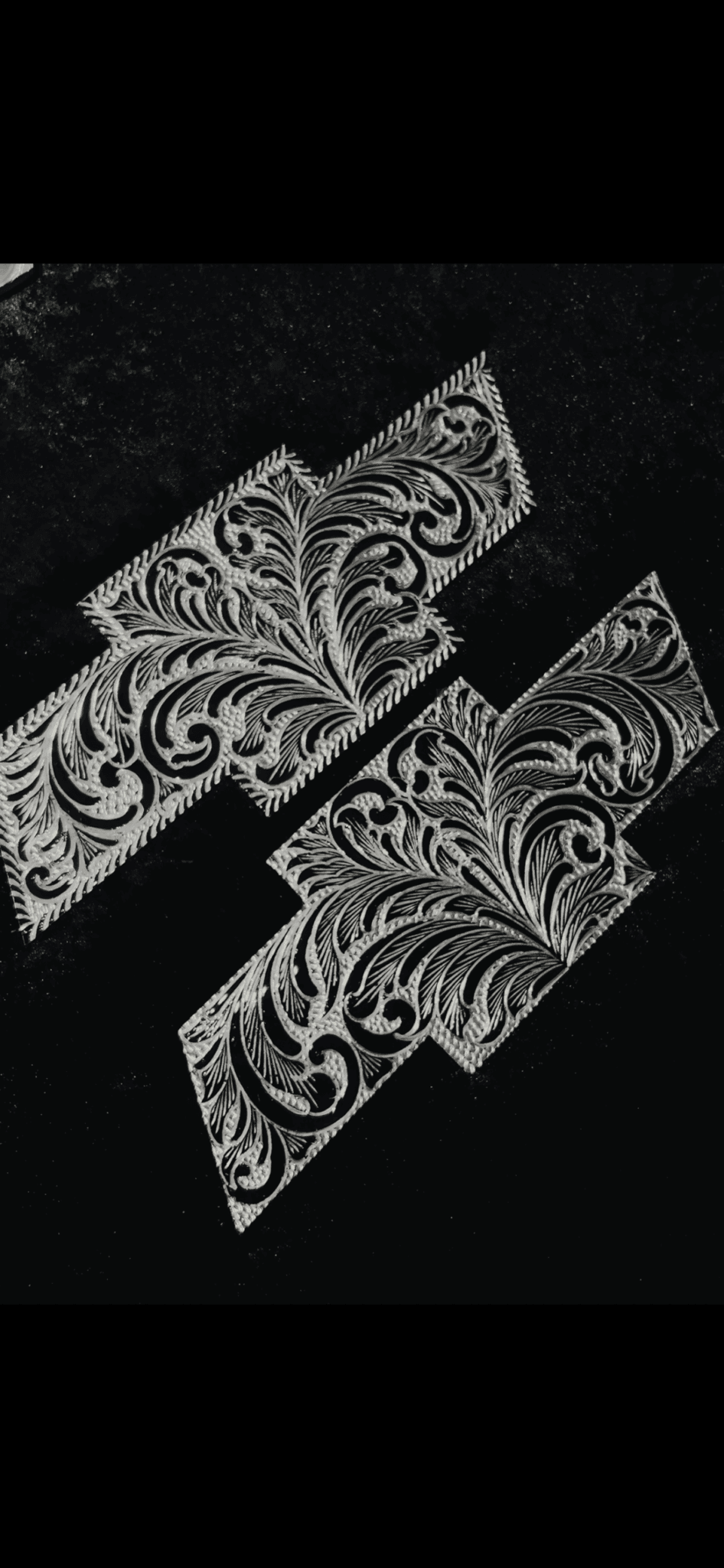 Premium Custom Engraved Black Set of 2 emblems for front and back - Hand-Etched Automotive Art