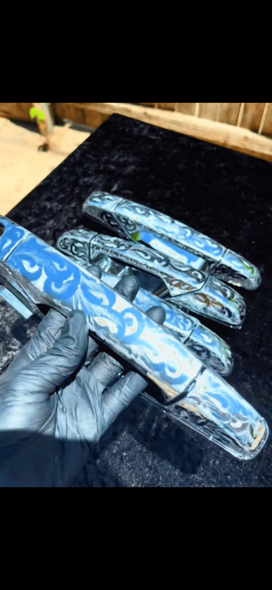 Premium Custom Engraved Door handles hand made engraved 07-13 - Hand-Etched Automotive Art