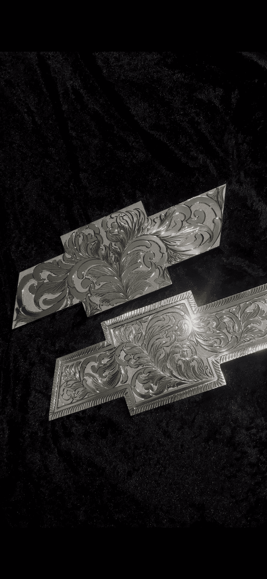 Premium Custom Engraved Set Front and Back Chevy fully engraved - Hand-Etched Automotive Art
